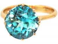 Art Deco 18ct Gold Zircon Solitaire Ring