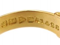 Edwardian 18ct Gold Triple Knot Ring set with Three Diamonds