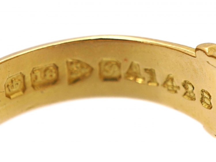 Edwardian 18ct Gold Triple Knot Ring set with Three Diamonds