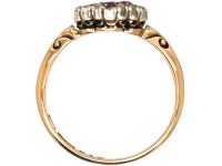Edwardian 18ct Gold, Ruby and Diamond Cluster Ring