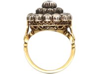 Victorian 18ct Gold and Silver, Large Diamond Cluster Ring