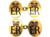 9ct Gold Her Majesty Queen Elizabeth 11 Presentation Cufflinks