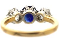 18ct Gold & Platinum, Sapphire & Diamond Three Stone Ring