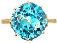 Art Deco 18ct Gold Zircon Solitaire Ring