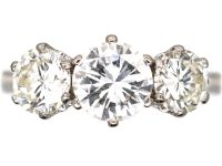 Art Deco 18ct White Gold, Three Stone Diamond Ring