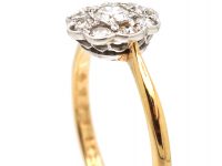 Edwardian 18ct Gold & Platinum, Diamond Cluster Ring
