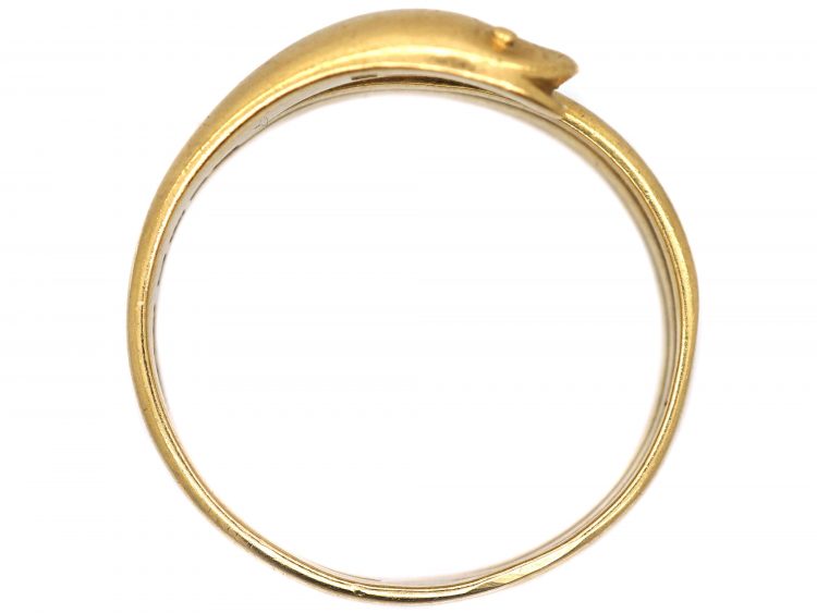 Edwardian 18ct Gold Coily Snake Ring
