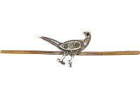 Art Deco Pheasant Brooch set with Paste