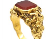 Victorian 18ct Gold & Carnelian Signet Ring
