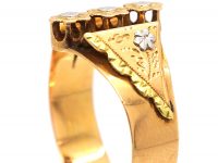 French Belle Epoch 18ct Gold, Three Colour Gold Flower Ring