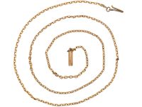 Edwardian 9ct Gold Trace Link Chain with Barrel Clasp