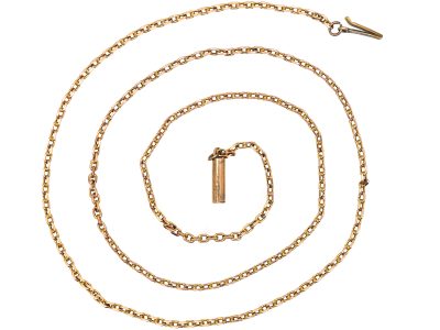 Edwardian 9ct Gold Trace Link Chain with Barrel Clasp