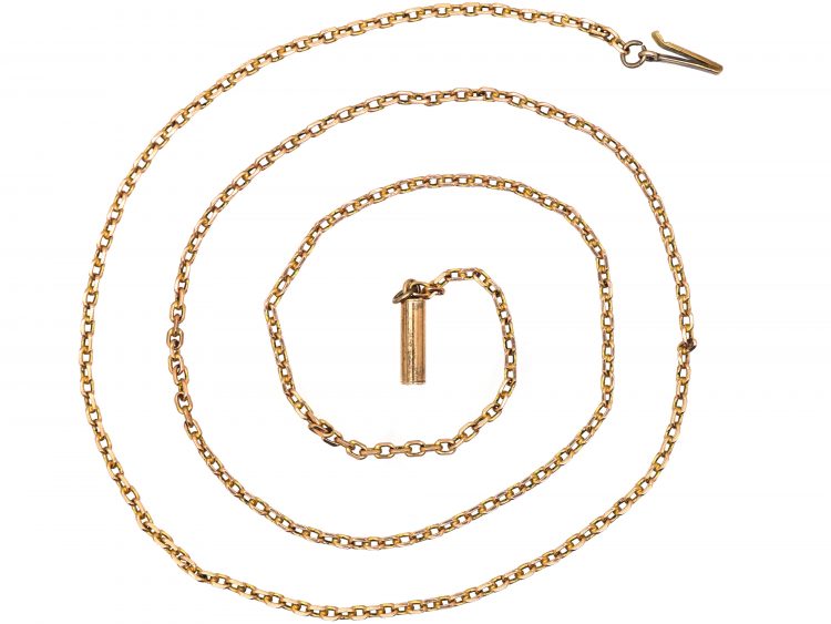 Edwardian 9ct Gold Trace Link Chain with Barrel Clasp