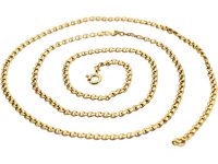 Edwardian 15ct Gold Medium Length Gold Chain with Unusual Links