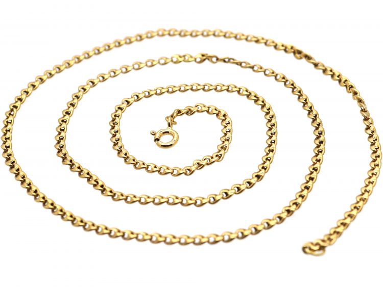 Edwardian 15ct Gold Medium Length Gold Chain with Unusual Links