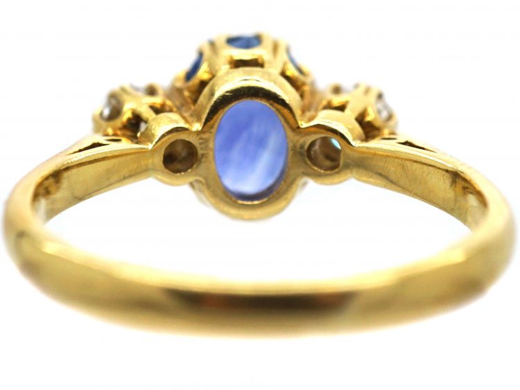 18ct Gold, Sapphire & Diamond Three Stone Ring
