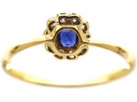 Edwardian 18ct Gold & Platinum, Sapphire & Diamond Cluster Ring