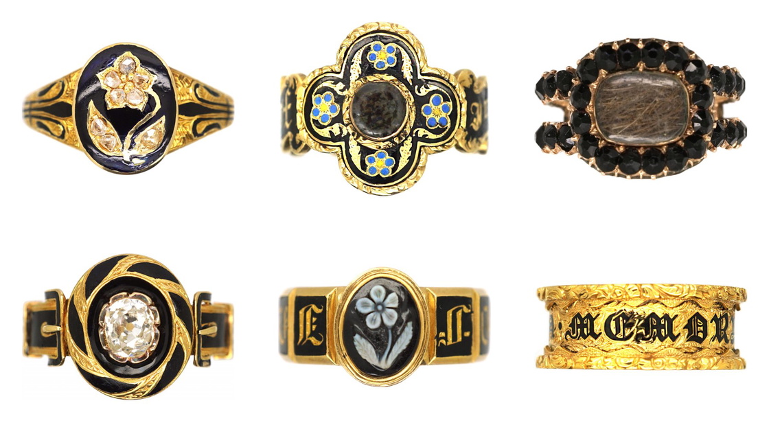 Georgian and Victorian mourning rings from our collection