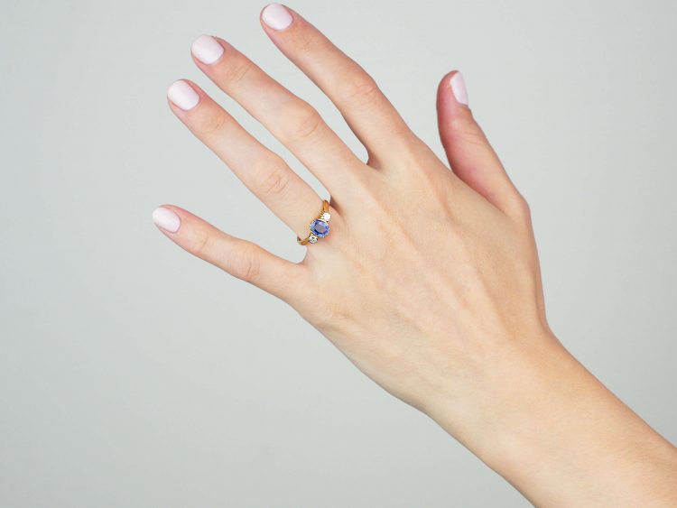 18ct Gold, Sapphire & Diamond Three Stone Ring