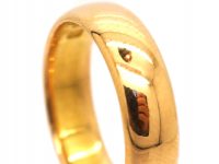 22ct Gold Wide Wedding Ring Assayed in 1925