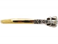 Art Deco 18ct Gold & Platinum, Three Stone Diamond Ring with Diamond Set Shoulders