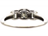 18ct White Gold, Three Stone Baguette Diamond Ring