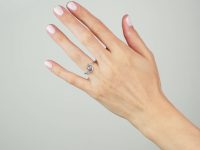 Art Deco Platinum & Diamond Catherine Wheel Design Ring