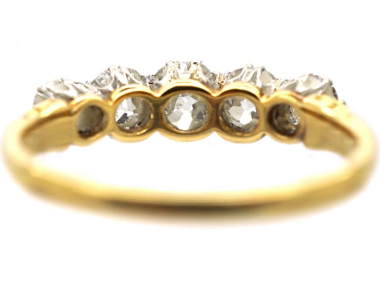 Edwardian 18ct Gold, Five Stone Diamond Ring