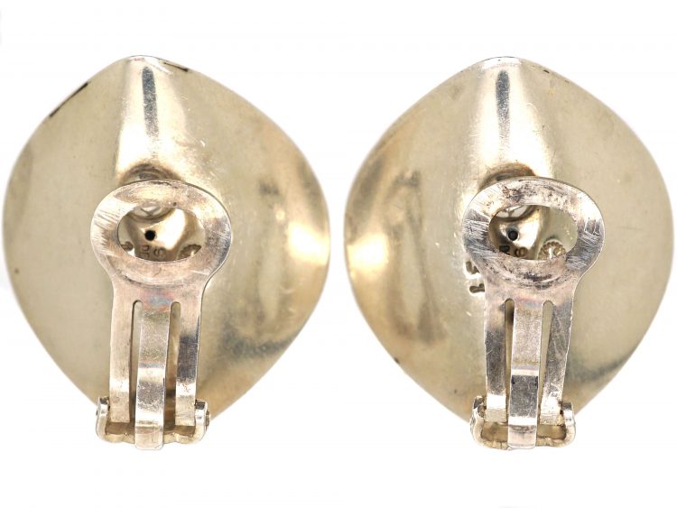Silver Concave Earrings by Georg Jensen Designed by Nanna Ditzel