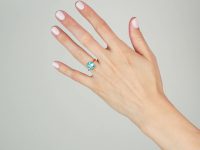 Art Deco 18ct Gold Zircon Solitaire Ring