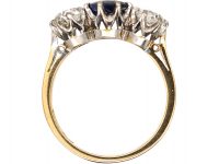 18ct Gold & Platinum, Sapphire & Diamond Three Stone Ring
