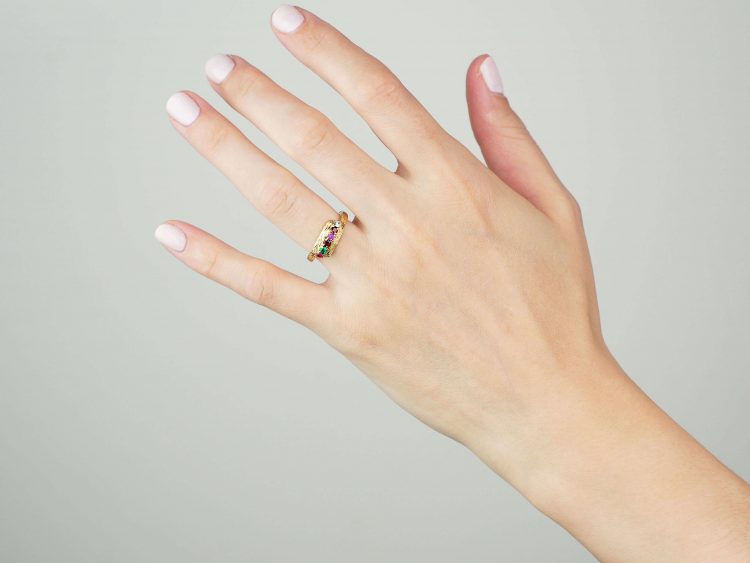 18ct Gold, Ring set with Gemstones That Spell Regard