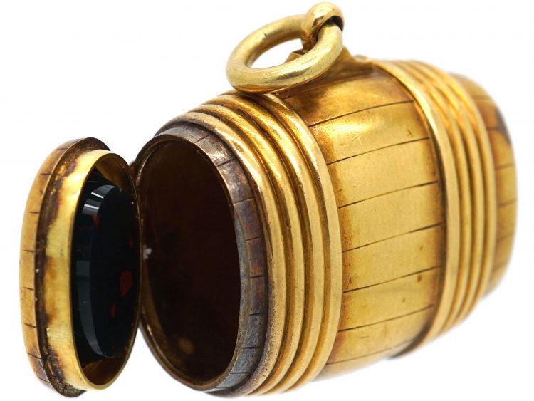 Victorian 18ct Gold Vesta Case Pendant with Bloodstone Base