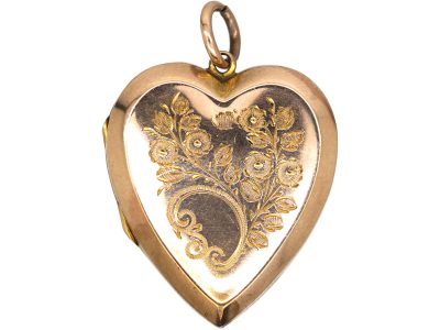 Edwardian 9ct Back & Front Heart Shaped Locket