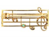 9ct Gold Musical Brooch Spelling Dear