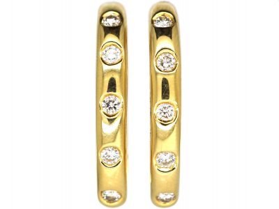 18ct Gold & Diamond Hoop Earrings