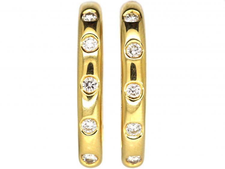 18ct Gold & Diamond Hoop Earrings