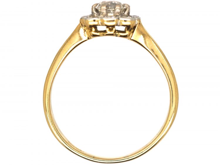 Art Deco 18ct Gold & Platinum, Diamond Square Cluster Ring