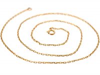 Art Deco 9ct Gold Narrow box Link Chain