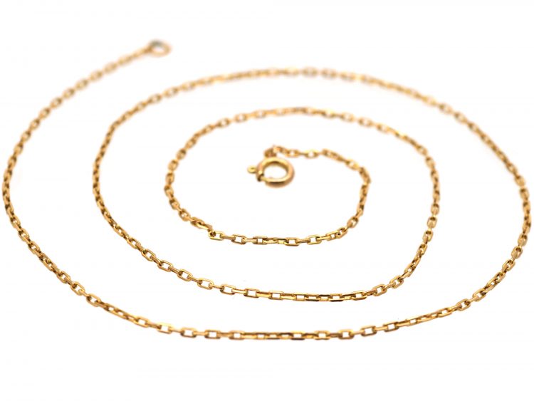 Art Deco 9ct Gold Narrow box Link Chain