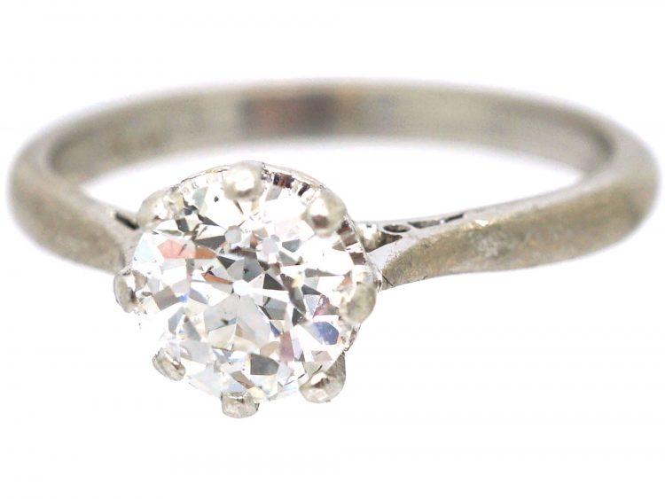 18ct White Gold & Platinum, Diamond Solitaire Ring
