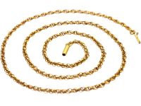 Edwardian 9ct Gold Ornate Chain with Barrel Clasp