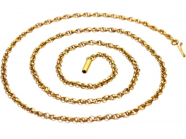 Edwardian 9ct Gold Ornate Chain with Barrel Clasp