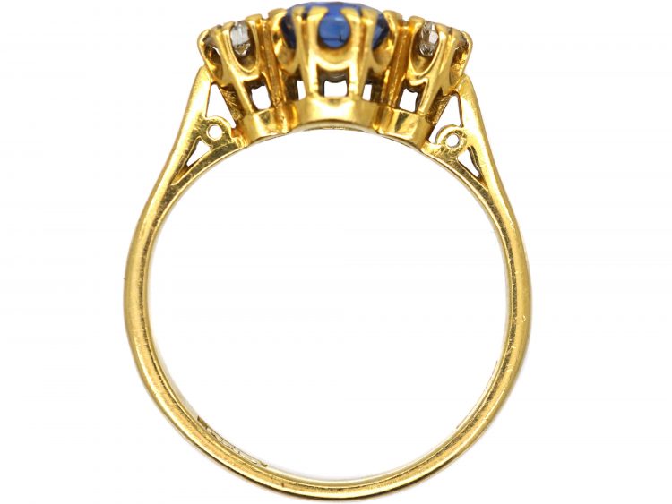 18ct Gold, Sapphire & Diamond Three Stone Ring
