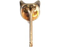 Edwardian Fox Head Tie Pin Studded with Rose Diamonds & Ruby Eyes