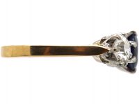 18ct Gold & Platinum, Sapphire & Diamond Three Stone Ring