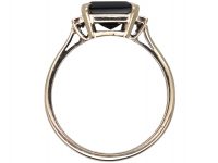 Art Deco 18ct White Gold, Green Tourmaline & Diamond Ring