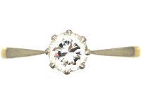 Art Deco 18ct, Platinum and Diamond Solitaire Ring