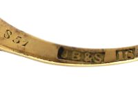 Victorian 18ct Gold, Five Stone Diamond Carved Half Hoop Ring