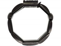 Victorian Whitby Jet Bracelet with Compass set in to the Centre